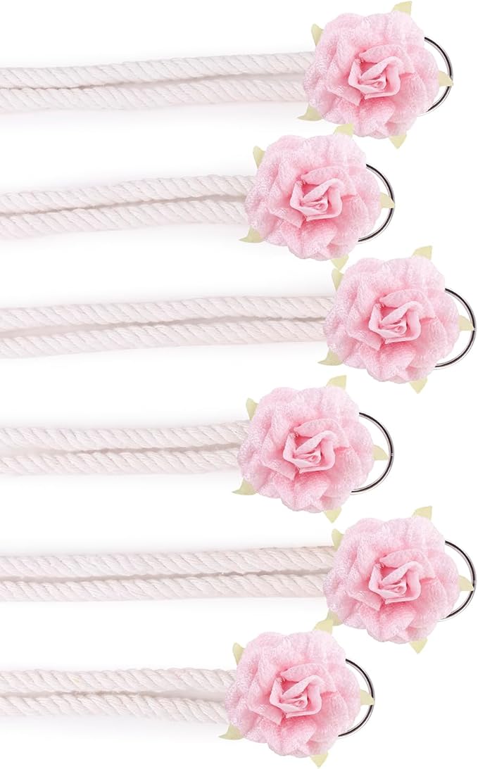 cherrboll Flower Hair Bow Organizer for Baby Girls, 6PCS Floral Hair Clips Holder Headband Hair Accessories Wall Hanging Organizers Storage for Toddler Room Nursery Decor