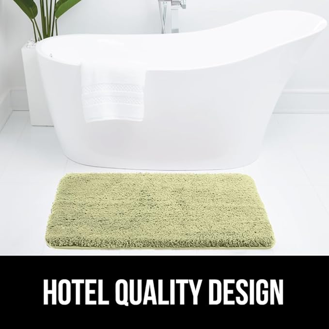 GORILLA GRIP Bathroom Rugs, 36x24, Ultra Soft Absorbent Mat, Thick Plush Bath Rug, Machine Washable, Microfiber Quick Dry, Mats for Shower, Bathtub and Floor, Home Decor Accessories, Sage