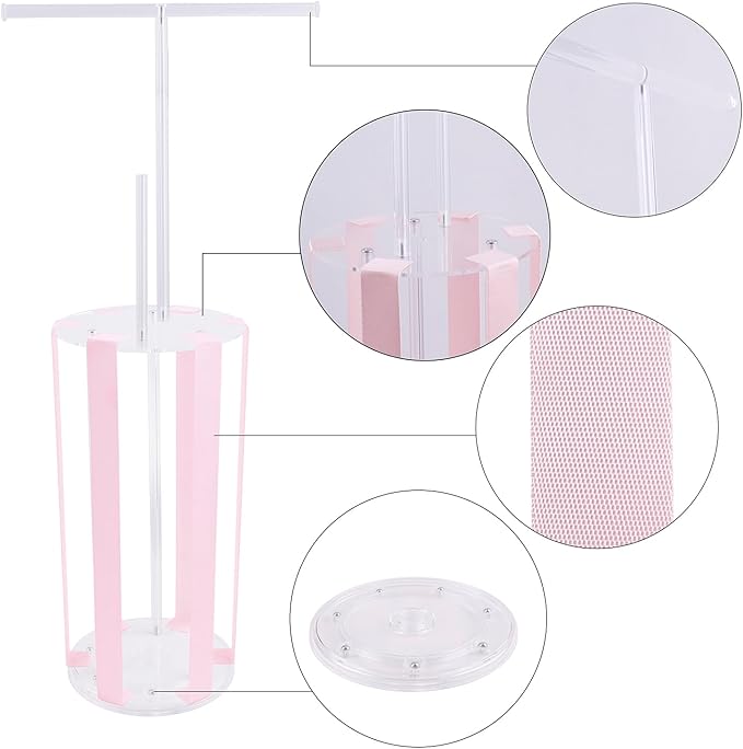 Bow Holder Bow Organizer for Girls,Baby Hair Clips Storage Stand, Rotatable Hair Accessory Organizer Rack for Baby Newborn Infant Toddler Kids (snzp-17-1)