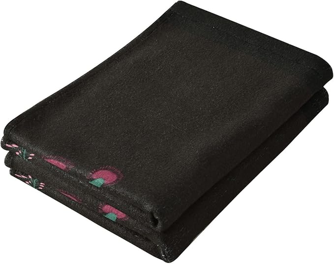 2 Pcs Green Herbs Wild Flower Decorative Hand Towels for Bathroom,Soft Absorbent Vintage Spring Floral Botanical Black Dish Towels for Kitchen,Quick Dry Guest Bathroom Towels for Face 14"x28"