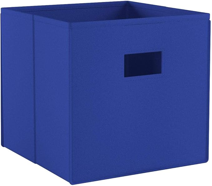 RiverRidge Folding Storage Bins with Handles Blue Cube Storage Organizer for Closet, Bedroom & Playroom - Closet Organizers and Storage Set of 2