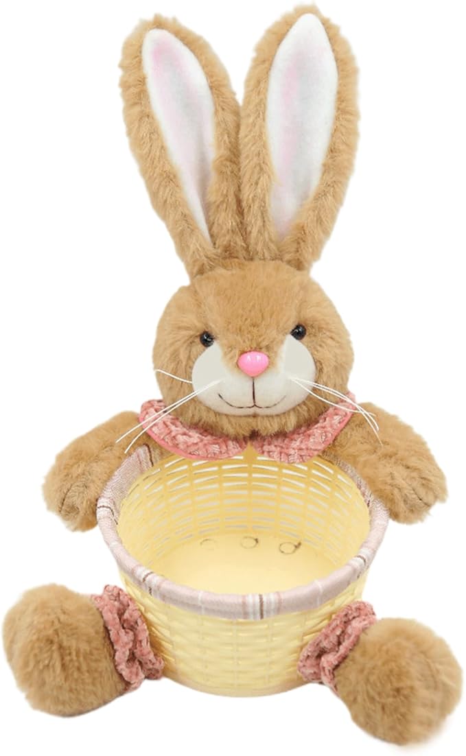 Easter Bunny Basket,Holiday Rabbit Shaped Eggs Storage Container,Adorable Goodie Basket | for Kids Party Holiday Family Gathering Food Snacks Chocolate Candy Biscuits
