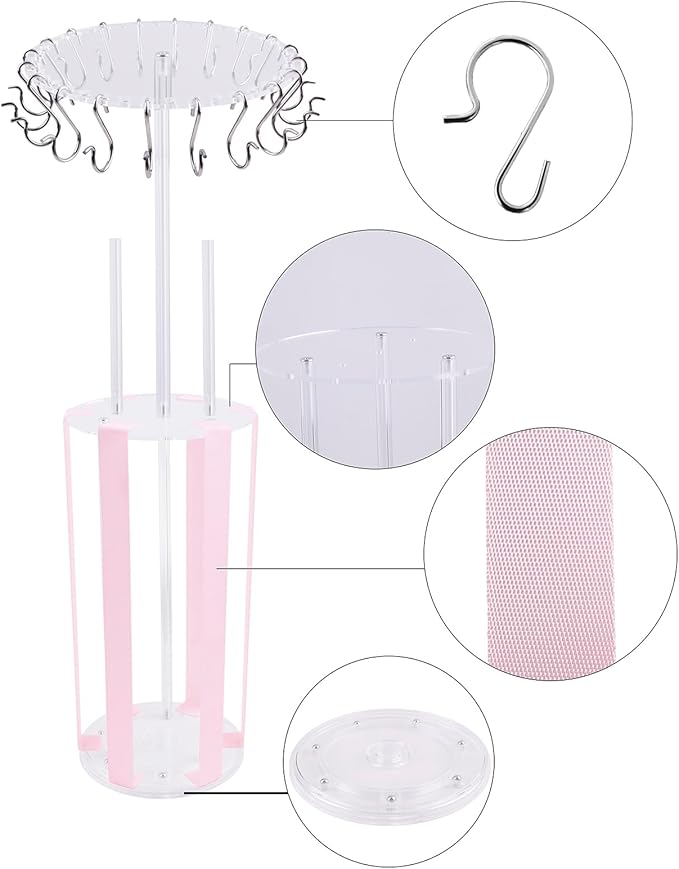 Bow Holder Bow Organizer for Girls,Baby Hair Clips Storage Stand, Rotatable Hair Accessory Organizer Rack for Baby Newborn Infant Toddler Kids (snzp-18-1)