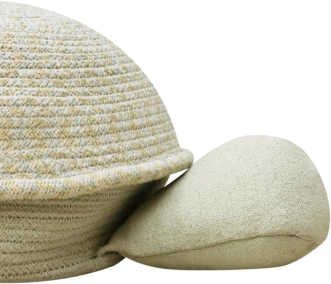 Lorena Canals Basket for Kids Mama Turtle. Olive Ivory Natural. Size: 7" x 2' 3" x 1' 6"