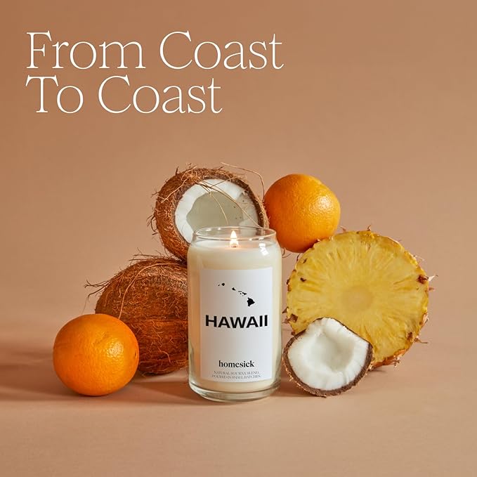 Homesick Premium Scented Candle, Indiana - Scents of Honeysuckle, Rosewater, Musk, 13.75 oz, 60-80 Hour Burn, Natural Soy Blend Candle Home Decor, Relaxing Aromatherapy Candle
