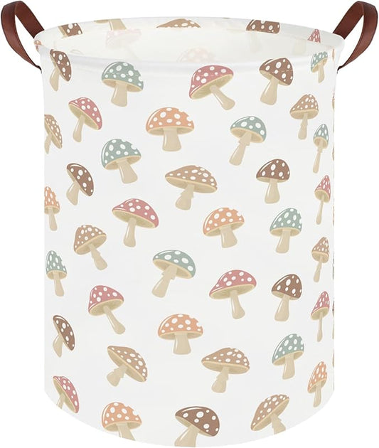 Mushroom hamper,Laundry Basket,Collapsible Canvas Waterproof Storage Bin,Nursery Hamper,Gift Baskets,baby Laundry Hampers,Room Decor(Mushroom)