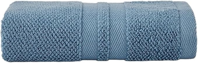 3-Pack 100gsm Cotton Towels, Soft Bath & Face Towels, Absorbent Wave Pattern, 33x73cm(Blue)