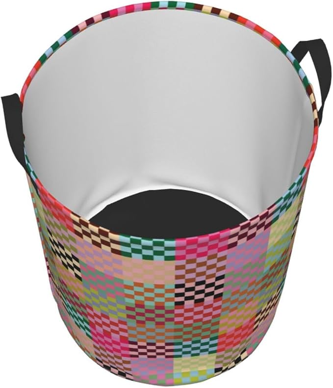 Laundry Basket Colorful Checkered Decor,Waterproof Laundry Hamper Checkered Decor Collapsible Laundry Baskets With Handles,Toy/Clothes Storage Basket For Home Bedroom Bathroom Decor