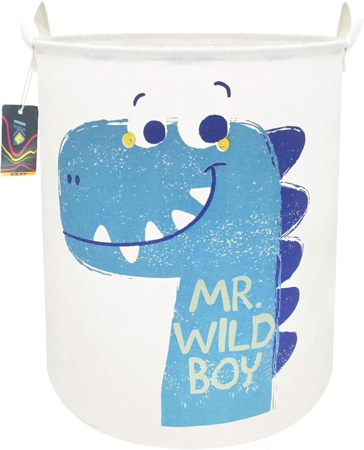 19.7" Dinosaur Laundry Basket,Kids Toys Storage Bin for Bedroom,Waterproof Baby Clothes Hamper with Handles,Collapsible Nursery Hamper,Gift Baskets(Dinosaur)