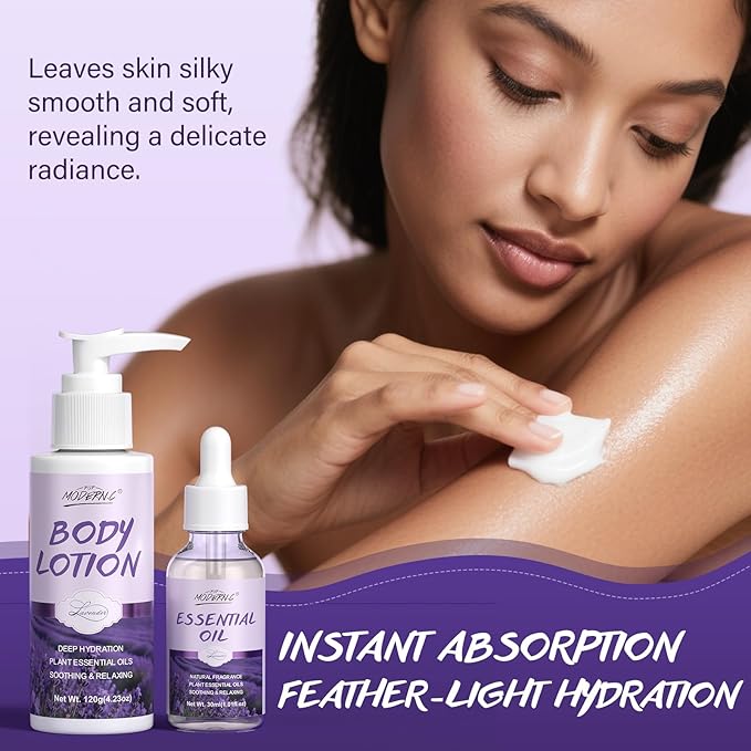Relaxing Bath Gift Set for Women 8pcs Lavender Spa Gift Set Gift Baskets for women Mom Wife Sister Teen Best Friend Christmas Birthday Valentine's Mother's Day with Lavender Essential Oil Shea Butter