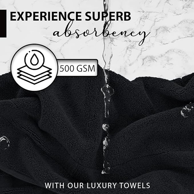 100% Cotton Bath Towels, 24x48 Pack of 6 Towels, Quick Dry, Highly Absorbent, Soft Feel Towel, Gym, Spa, Bathroom, Shower, Pool, Luxury Soft Towels (Grey, 24x48-6 Pack)