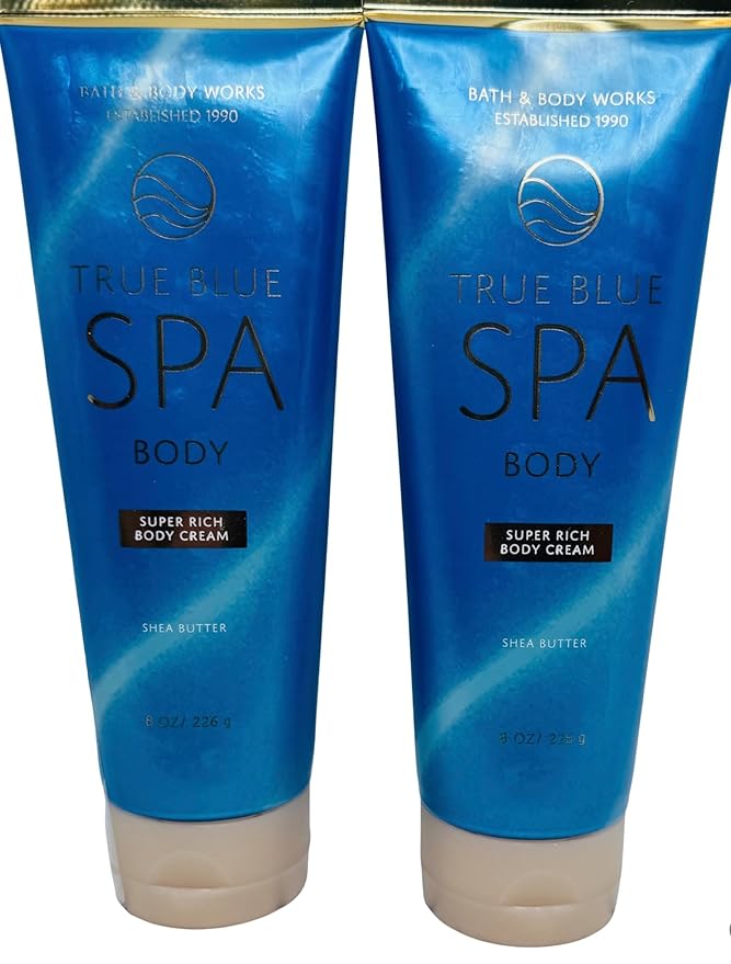 Bath & Body Works True Blue Spa Super Rich Body Cream 8 Ounces Pack of 2