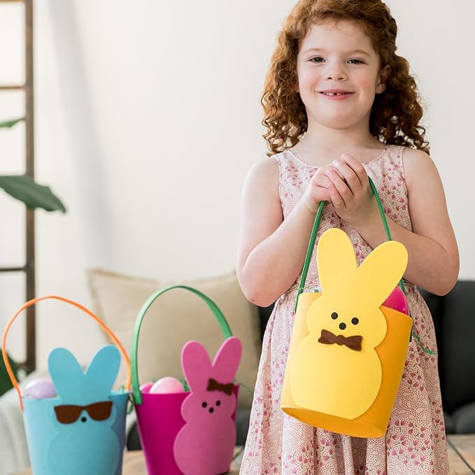 Animal Adventure | Peeps | 7” Collectible Yellow Bunny Felt Basket