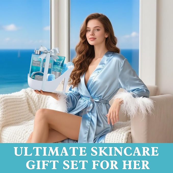 Spa Luxetique Gifts for Women High Heel Gift Set for Women 8pcs Ocean Breeze Spa Gift for Womens Birthday Gift for Womens Wife Girlfriend Coworker Nurse Valentines Gifts for Her