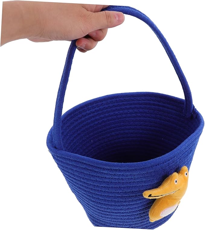 Woven Shower Basket for Candy Storage Cute Decorative Basket for Nursery Party Favors for Celebrations and Organizing Small Items