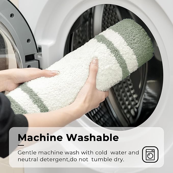 GRANNY SAYS Microfiber Bathroom Rugs Non Slip Washable, Water Absorbent Bathroom Mats for Tub, Soft Bath Mats for Bath Floor & Shower, Bath Rug, 20" x 32" Sage Green