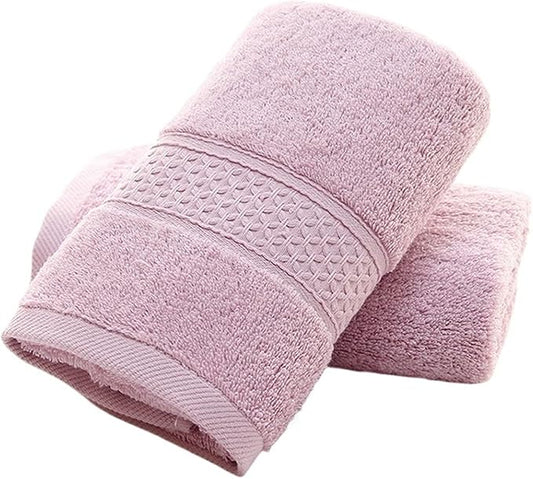3 Pack Cotton Towels, Soft & Absorbent Bath and Face Towels, Long Staple Cotton(Purple)