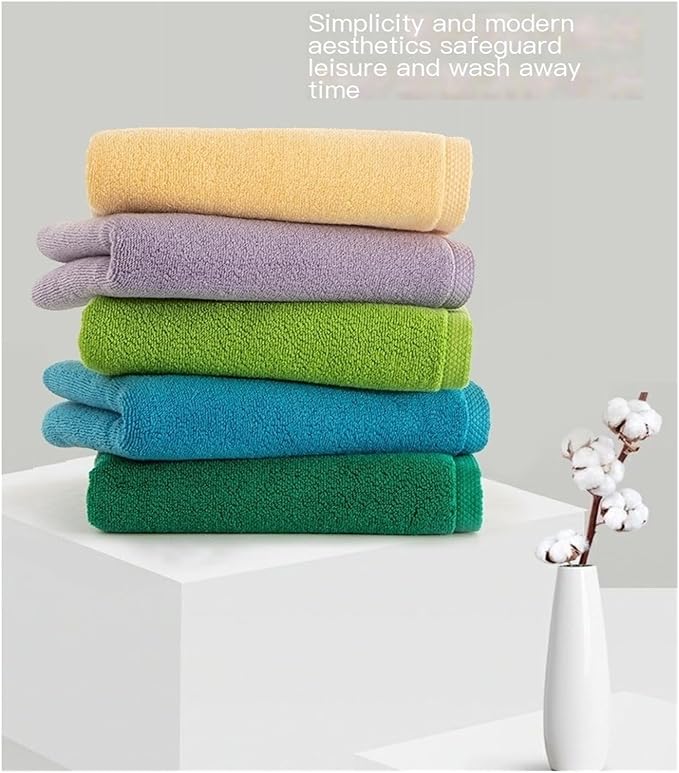 3PCS Pure Cotton Towels， Bath and Face Towels for Adults， Gentle on Skin(Blue)
