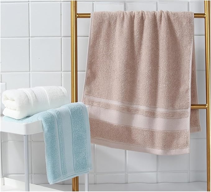 3 Pack Cotton Towels, Thick Soft Bath Face Towels, 72x35cm Solid Color(Pink)