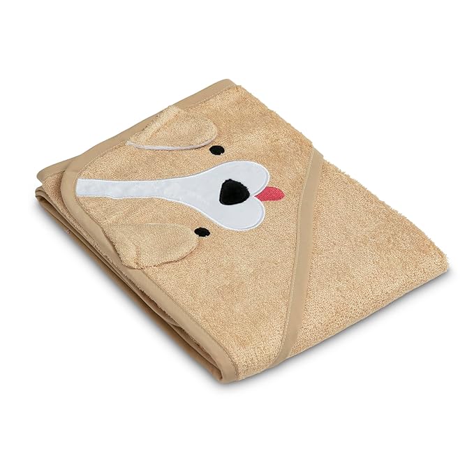 Delta Children Baby/Infant Hooded Bath Towel - Super Soft and Absorbent- Newborn Essential - Ideal Baby Registry/Shower Gift for Boys and Girls, Tan Dog