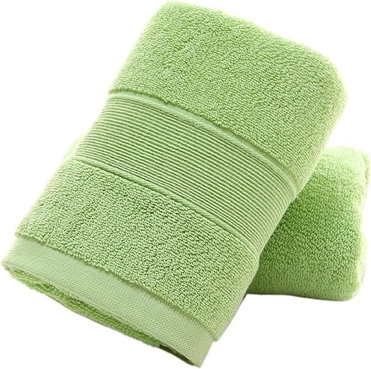 3 Pack Pure Cotton Towels, 130g Thick Bath & Face Towels, Highly Absorbent, Soft, 8 Colors(Green)