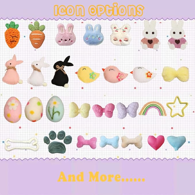 Personalized Easter Basket for Boys Girls Custom Name Baskets with Handle Woven Rope Rabbit Eggs Bucket Gifts