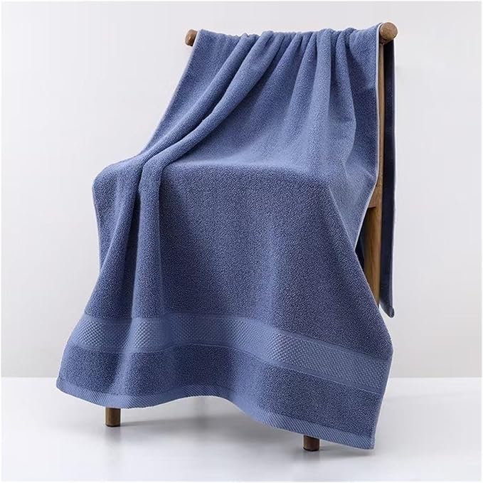 2 Pack Cotton Bath Towels, Absorbent & Soft, Long Staple Cotton, 70x140cm for Adults(Pink Blue)