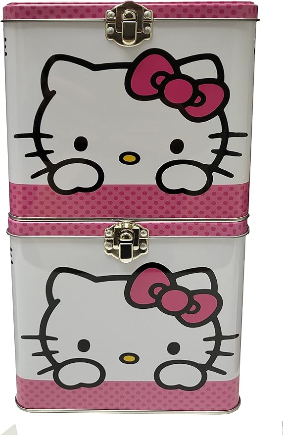 The Tin Box Company XL Storage Tin with Handle, Hello Kitty