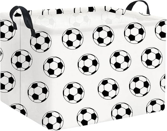 Rectangular Soccer Basket Kids Baby Storage Basket Cute Kids Toy Storage Bin Organizer Shelf Book Room Decor(Soccers)