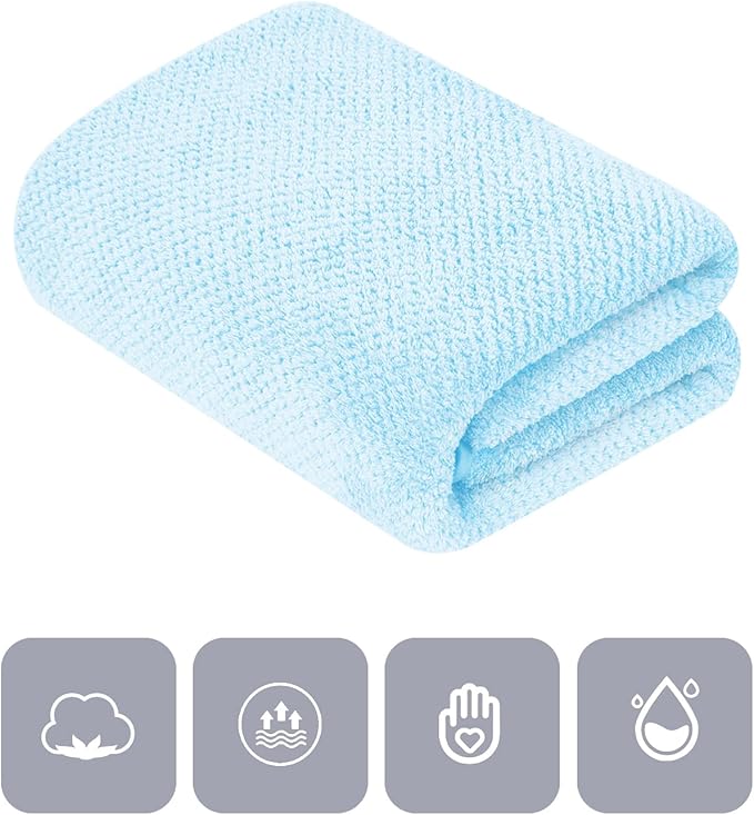 2 Pack Oversized Bath Towel Set 35in x 70in Bath Sheets for Shower Pool Beach Bathroom Super Absorbent Soft Quick Dry Blue Towels(2PCS Blue)