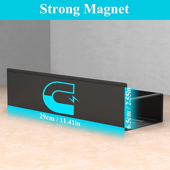 6 Pack Magnetic Spice Storage Rack Organizer for Refrigerator and Oven, Matt Black Fridge Organizers and Storage