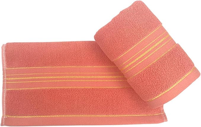 3-Pack Cotton Towels, Soft and Absorbent Face & Bath Towels, Solid Colors with Embroidery(Red)