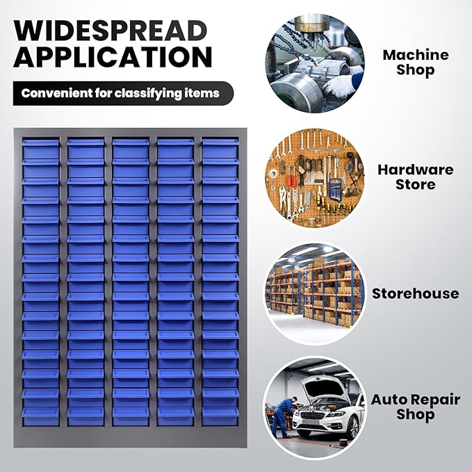 75-Drawer Nut and Bolt Organizer, Small Parts Organizer with Alloy Steel Frame & ABS Drawers, Bolt Bin for Garage, Teacher Toolboxes, Makeup & Workshop, Tool Hardware Storage (75-grid Drawer)