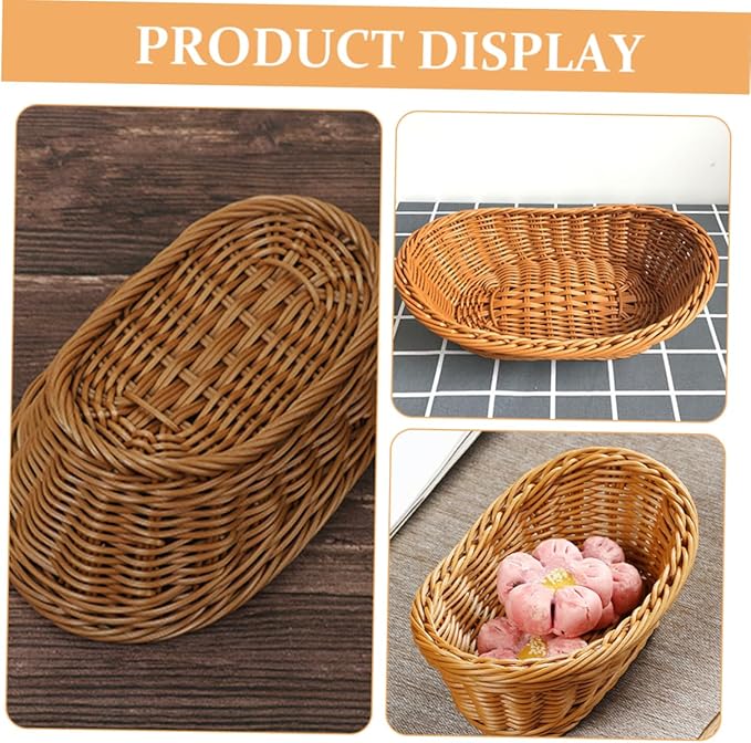 Alipis 1pc Mini Handmade Decorative Weaving Basket for Easter Activities Creative Desktop Props for Home and School Handless Rectangle Design