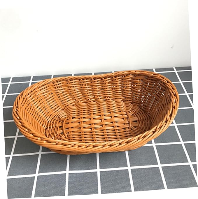 Alipis 1pc Mini Handmade Decorative Weaving Basket for Easter Activities Creative Desktop Props for Home and School Handless Rectangle Design