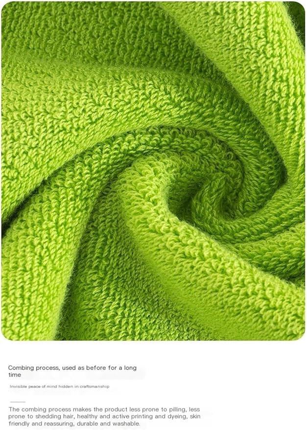 3PCS Pure Cotton Towels， Bath and Face Towels for Adults， Gentle on Skin(Dark Green)