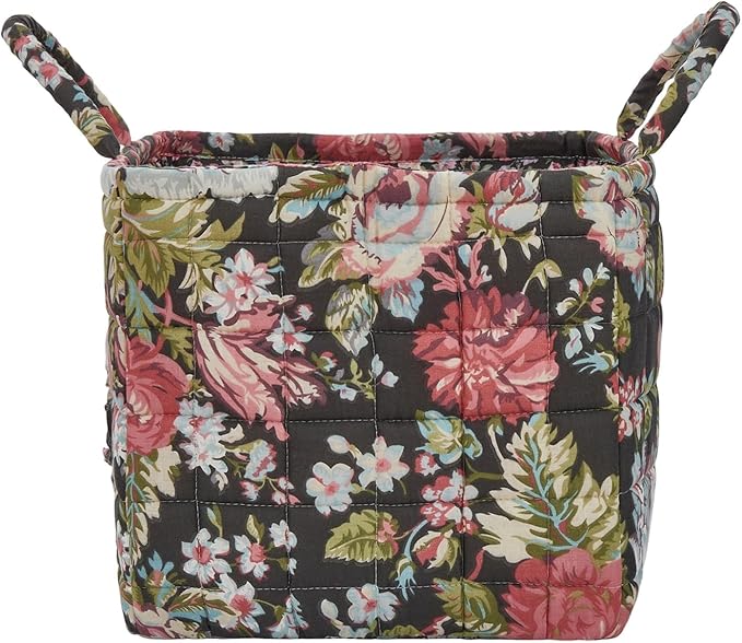 Boho Fabric Storage Basket, Large Capacity Laundry Basket, 12.2'' x 10.23'' x 10.23'' Collapsible Laundry Hamper with Easy Carry Handles (D Multi-Color 8, L)