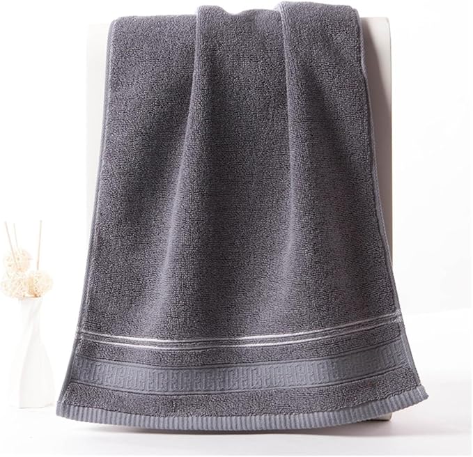 3 Pack Cotton Bath Towels 70x34 cm, Soft and Absorbent, Solid Color Jacquard Face Towels(Light Grey)