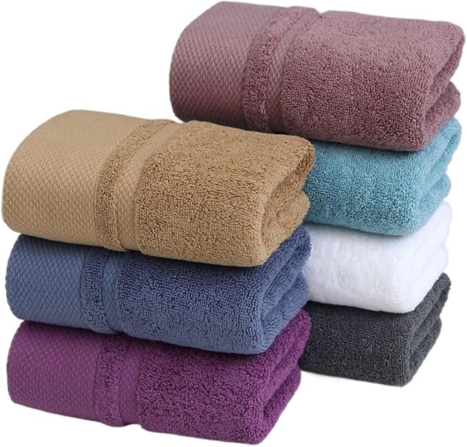 3 Pack Cotton Bath Towels, Soft and Absorbent, Long Staple Cotton Face Hand Towels(Blue)