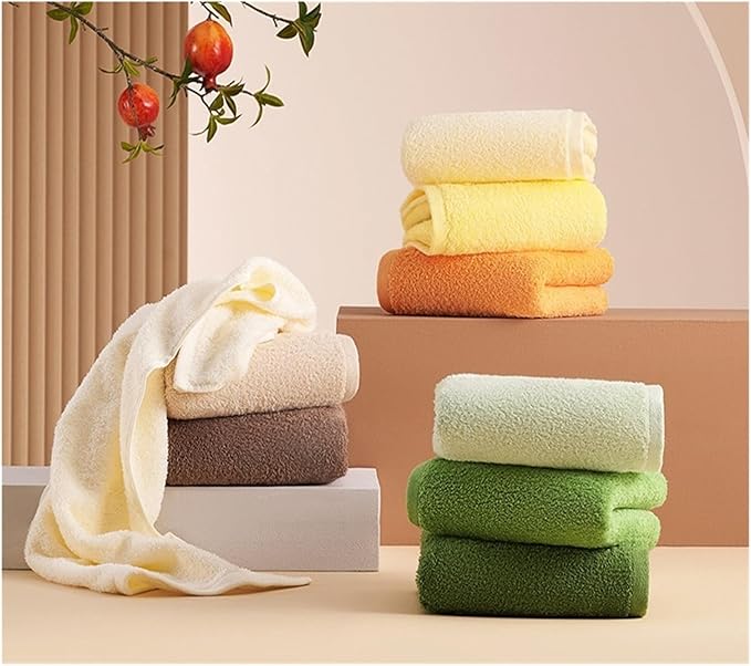 3-Pack Cotton Towels, Soft Quick-Dry Bath Towels for Adults, Thick Face Hand Towels, Absorbent(Grey)