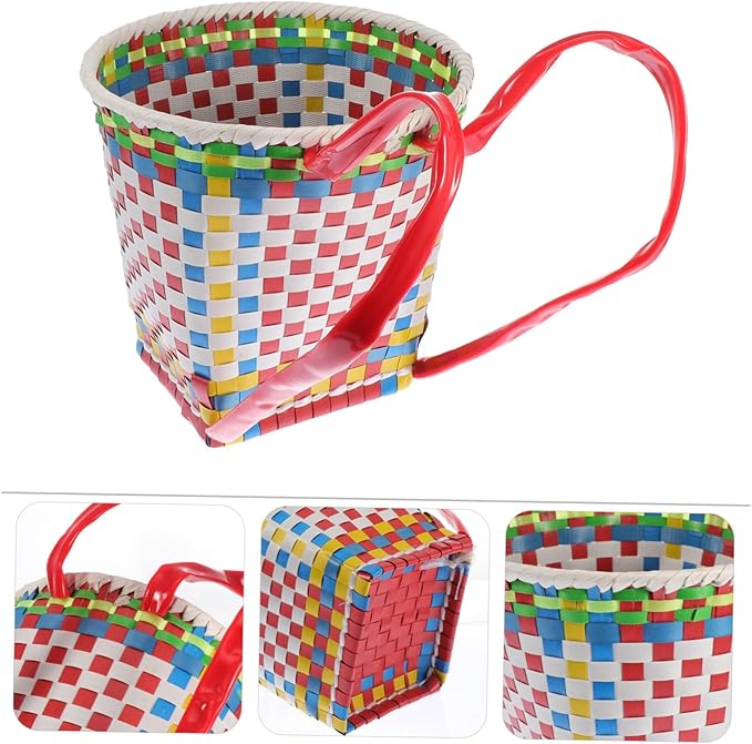 1pc Small Baskets for Boys and Girls Pack Basket Woven Knapsack Random Color