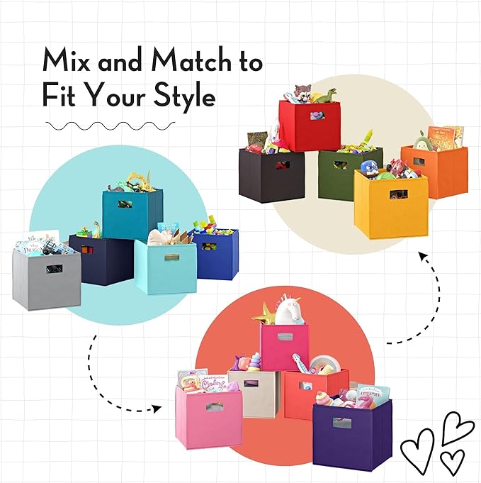 RiverRidge Kids 2pc Fabric Collapsible Storage Cube Organizers with Handles for Playroom Organization - Periwinkle Blue