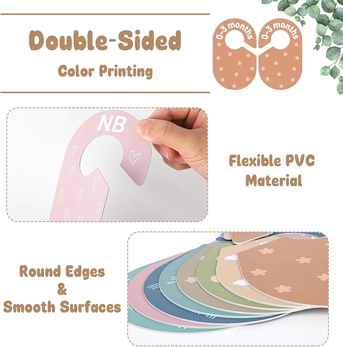 Baby Closet Dividers, Baby Clothes Dividers for Closet, Clothes Organizer for Nursery Closets Decor, Divider Hangers for Sorting 8 Sizes from Newborn to 12+ Months