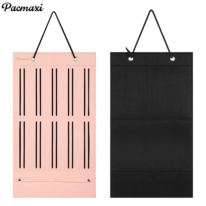 PACMAXI Baby Girl Hair Bows Holder, Hair Clips Storage Hanger For Ribbons, Hair Bows Organizer, Baby Hair Clip Storage Display Sturdy Stand, Wall Hanging for Girl Room (Pink, Small)