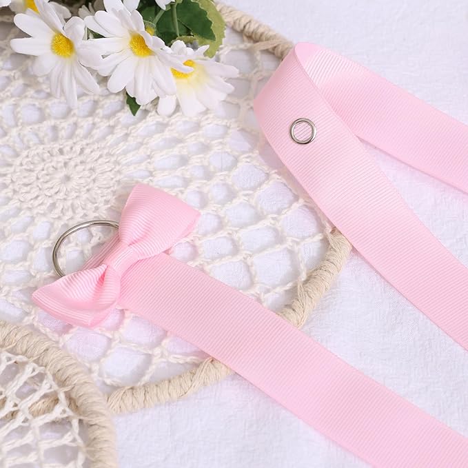 POVETIRE 6PCS Bow Holder Hair Bow Organizer, Hair Clips Storage Bow Holder for Girls Hair Bows, Baby Headband Hair Accessories Organizer Display Wall Hanging for Nursery Decors(Pink)