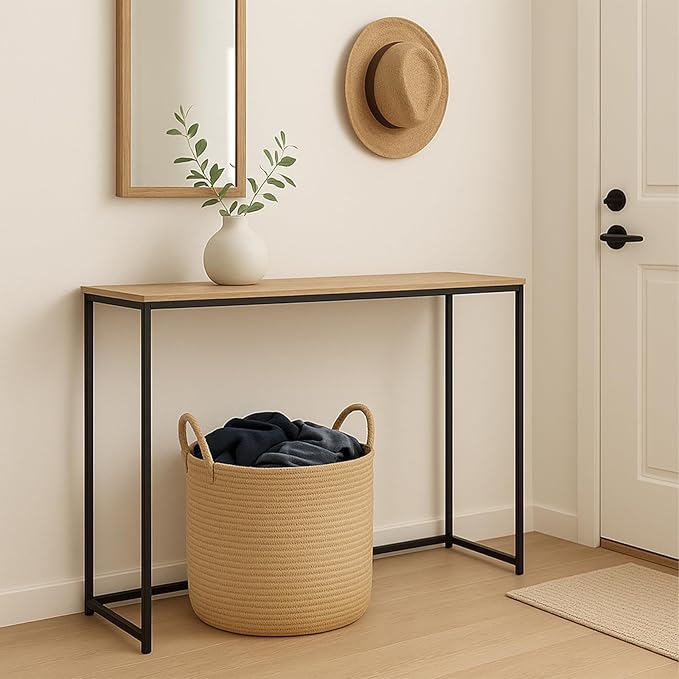 ShellKingdom Laundry Basket, Large Natural Rope Woven Storage Basket with Handles for Home, Living Room, Laundry, Storage Organizer for Blankets, Clothes, Plant, Toys, 15.7 x 13.8 INCH (Jute)