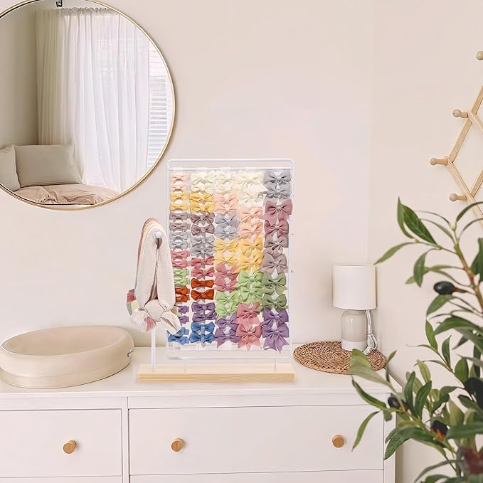 Headband Holder Bow Organizer for Girls Hair Bows, Hair Clips Holder Display Stand, Baby Headband Hair Accessories Organizer Storage Nursery Decor for Toddler Girls Room