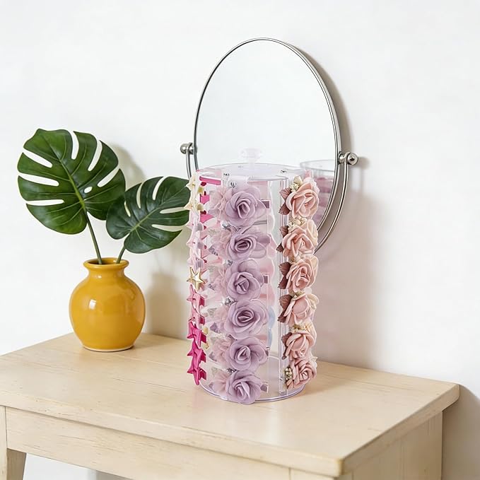 OOSAKU Headband Holder Bow Organizer for Girls,Baby Hair Clips Storage Stand, Hair Accessory Organizer Rack for Baby Newborn Infant Toddler Kids (YT-BXZ-9-bai)