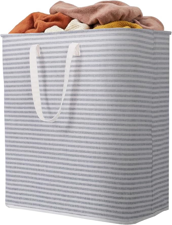 Lifewit 1 Pack Laundry Hamper Large Collapsible Laundry Baskets, Freestanding Waterproof Clothes Hamper with Easy Carry Handles in Laundry Room Bedroom Bathroom College Dorm, Grey, 100L