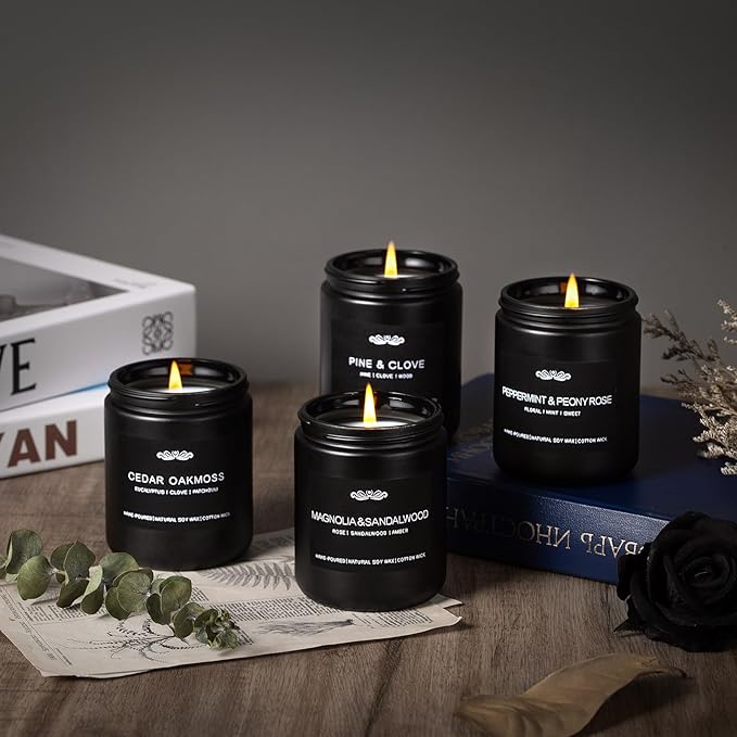 6 Pack Candles for Home Scented, Aromatherapy Candles Gifts Set for Men Candles Set, 42 oz 300 Hour Long Lasting Candles, Gifts for Mens Birthday Christmas Thanksgiving Anniversary Present